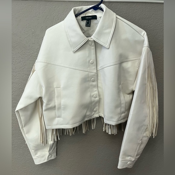 Forever 21 Jackets & Coats Forever 2 Faux Leather Cropped Fringe